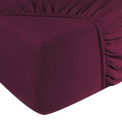 DoubleDry Hoeslaken Flanel 100% Zacht Katoen - Tweepersoons 140x200 cm - Rondom Elastiek - Aubergine