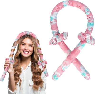 Set van 3 Satijnen Krulbanden voor Heatless Krullen - Ideaal voor Volumineus Haar zonder Hitte, Gemakkelijk in Gebruik en Perfect voor Diverse Haarstijlen