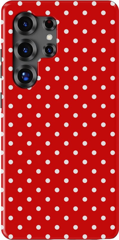 Polka Dots Hoesje Samsung Galaxy S25 Ultra | Geschikt Voor Mag | Stippen Design Backcover Samsung Galaxy S25 Ultra Classic Red