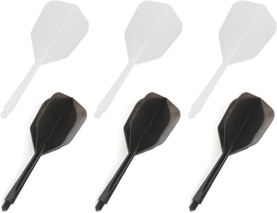 Dart Shafts Flights - Geïntegreerde Vleugels - Stabiliteit Pijl - Nylon Materiaal - 8cm Schacht - Zwart Wit