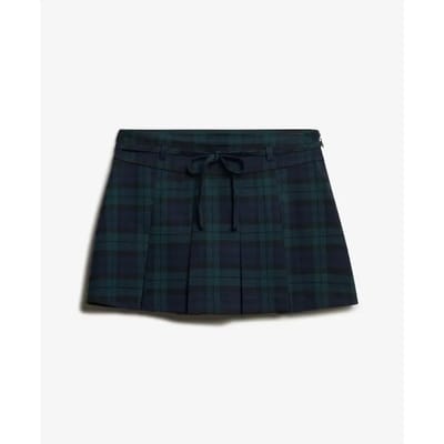 Superdry Mini Geplooide Skort Blauw Grootte: 42