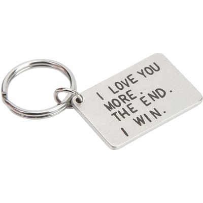 Verjaardag Sleutelhanger Roestvrij Staal Ik Hou Meer Van Jou Einde Ik Win Vervagingsvrij Roestvrij Sleutelhanger Ringen white