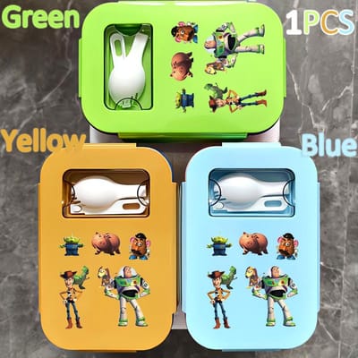 Lunchbox 1000ML Toy Story Bento Lunchbox Voedseldoos Blauw Ingepakte Doos Sheriff Woody Pride Buzz Lightyear Kinderen Gttf Green 1PCS