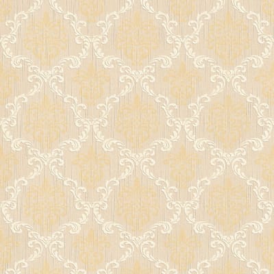 Textiel look behang Profhome 956292-GU textiel behang gestructureerd in textiel look mat beige geel 5,33 m2