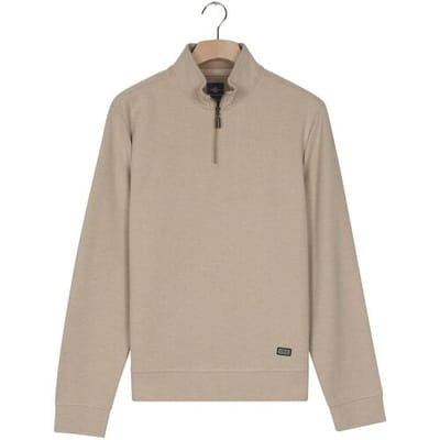 Baileys Trui Sweat Half Zip Jacquard Fabric Fine Allover Texture Kitt / male