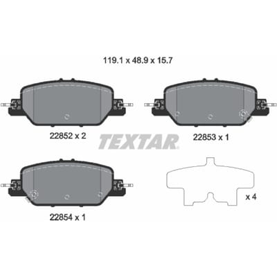 Remblokset TEXTAR 2285201, achter