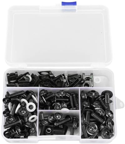 Dailygoods- Motorfietsbevestigingsset 177-Delige Set - Bevestigingsmaterialen - M5/M6 Bouten - Aluminium - Anodized - Geschikt voor Meeste Motoren - Bevestigingsmateriaal