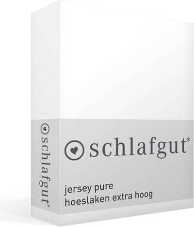 schlafgut Jersey Pure hoeslaken extra hoog - Eenpersoons S - 90x190 - 100x220 101 Full-White