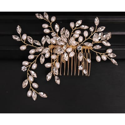 Nieuwe Handgemaakte Zilverkleurige Rose Goud Tiara Haarkammen Kristallen Strass Kammen Bruidshaaraccessoires Bruiloft Dames Haarbanden gray