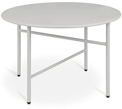Ronde Bijzettafel Metaal Licht Grijs Ø 53 cm - Krasbestendige Salontafel voor Binnen & Buiten - Ruimtebesparend Design