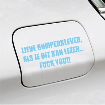 Bumpersticker - Lieve Bumperklever - 6 X 14,8 - Licht Blauw