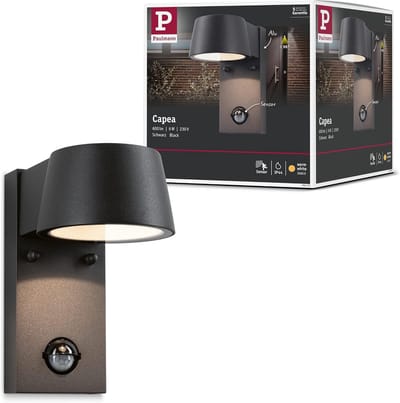 LED Buitenlamp met Bewegingsmelder IP44 voor Wandmontage, Grijs Aluminium