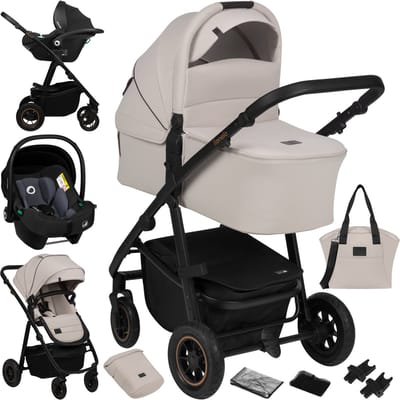 Lionelo Amber Plus 3-in-1 - Kinderwagen - Reiswieg - Autostoeltje - XXL Ventilatie