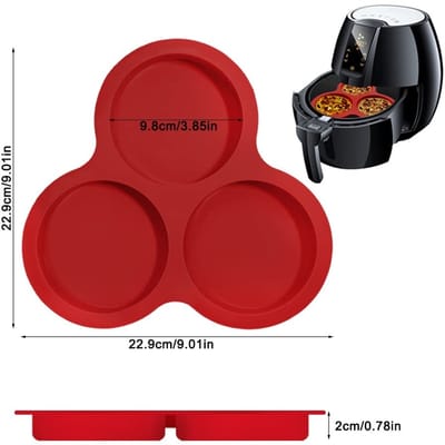 Dailygoods- Luchtfriteuse Bakpan Antiaanbak - 3 Holtes - Siliconen - Geschikt voor 6QT - Eivorm - Eenvoudig Schoonmaken - Ei Mal