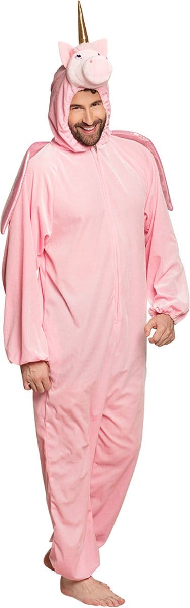 Boland - Kostuum pluche Eenhoorn roze (max. 1.95 m) - Volwassenen - Eenhoorn - Fantasy - Unicorn