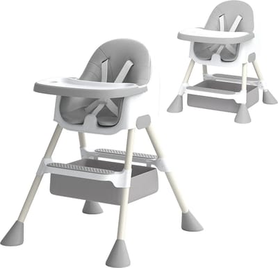 baby - hoge stoel - 6 tot 36 maanden - 2-in-1 met voetensteun - afneembare dubbele lade - gemakkelijk schoon te maken