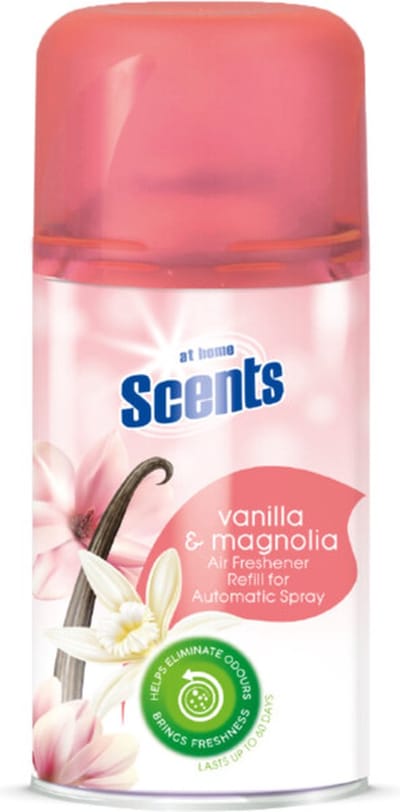 At Home Automatische Spray Navulling Vanille en Magnolia - 12 x 250 ml - Voordeelverpakking