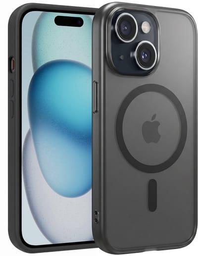 Hoesje - Geschikt voor Apple iPhone 15 - Magsafe Compatible - Sterk & Shockproof - Back Cover - Telefoon Hoes Shockproof - Shock Proof Case - Telefoonhoes - Zwart