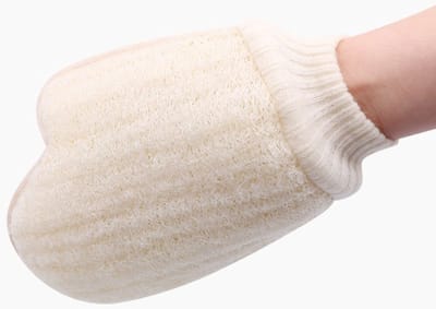 Without Lemon - Peeling Scrub Handschoen - Loofah - Bad - Douche - Peeling - Scrub - Exfoliëren - Lichaam - Crème kleur