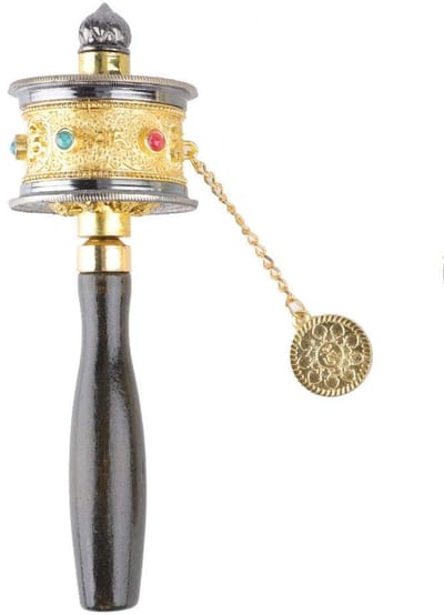 Dailygoods- Gebedsmolen Gemaakt van Hoogwaardig Gelegeerd Metaal - Boeddhistische Gebedsmolen - Zes Woorden Mantra - Slijtvast - Elegante Collectie - Fijn Vakmanschap - Boeddhistische Molen