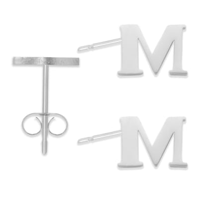 Initiaal Oorbellen met Letter M Zilverkleurig - Naam Sieraad Cadeau - Roestvrij Staal - Pax Amare