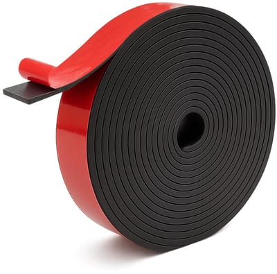 Zelfklevende rubber strips 25 mm x 3 mm x 3.2 m voor afdichting, vloerbescherming en trillingsisolatie