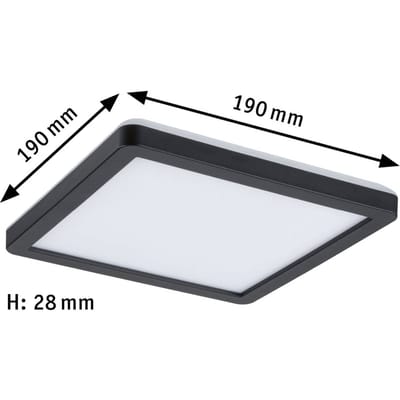 LED-paneel Atria Shine Backlight hoekig 190x190 mm 11,2W 900lm 4000K Zwart