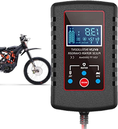 Onderhoudslader Autoaccu - Acculader Motorfiets - Accu Onderhoud - Intelligente LCD Display - 6V/12V 2Ah-20Ah - Zwart