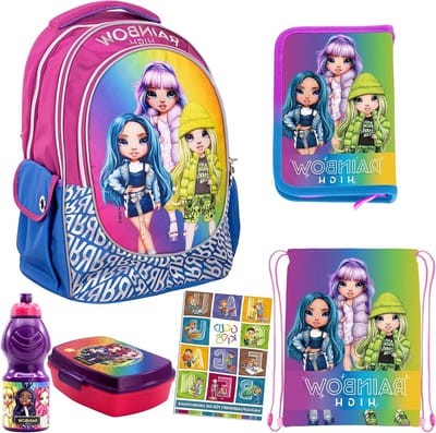 Schooltas Set - Schooltas Meisjes - Naar School Gaan - 6-Delige Set - 24 Liter - Multicolor