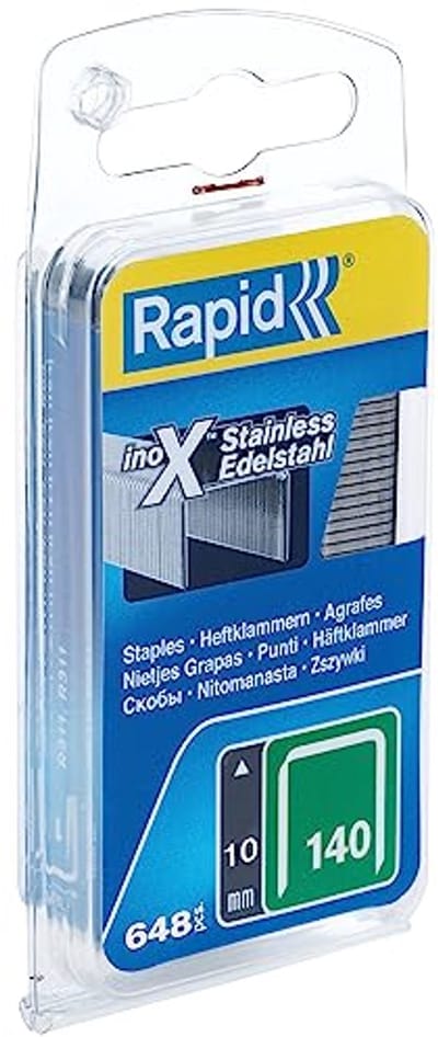 Roestvrijstalen Tacker Nietjes Type 140 - 10mm Flat Wire Nietjes voor Hout en Folie, 648 Stuks