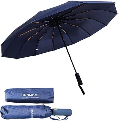 SUNMOOL Storm Paraplu Opvouwbaar - Automatisch Uitklapbaar - Ø 105 cm - Blauw