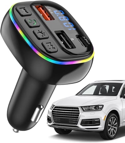 Draadloze FM-adapter - Auto Muziek Streamer - Muziek Luisteren Auto - LED Display - 8x5x4 cm - Zwart