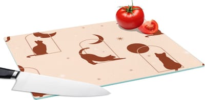 Glazen Snijplank - 39x28 - Kat - Sterren - Patronen - Snijplanken Glas