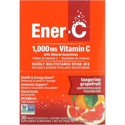 Ener-C, Vitamine C, multivitamine drankmix, mandarijn grapefruit, 1.000 mg, 30 sachets, 9,45 g (0,3 oz)