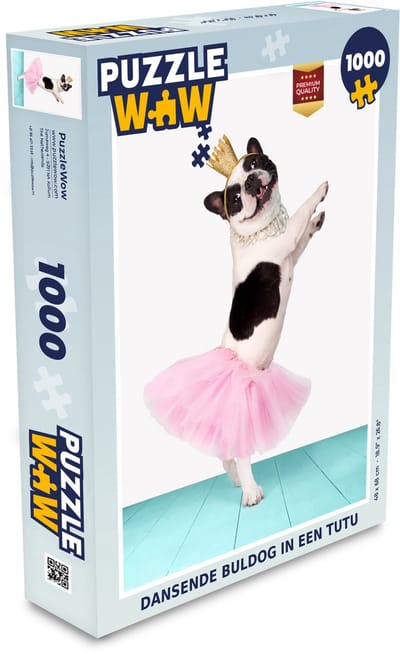 Puzzel Dansende buldog in een tutu - Legpuzzel - Puzzel 1000 stukjes volwassenen