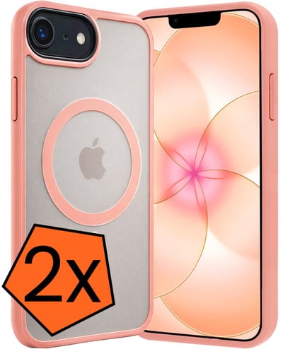 Hoes - 2 Stuks - Geschikt voor Apple iPhone 17e - Magsafe Compatible - Sterk & Shockproof - Back Cover - Shock Proof Case - Telefoon Hoes - Perzik