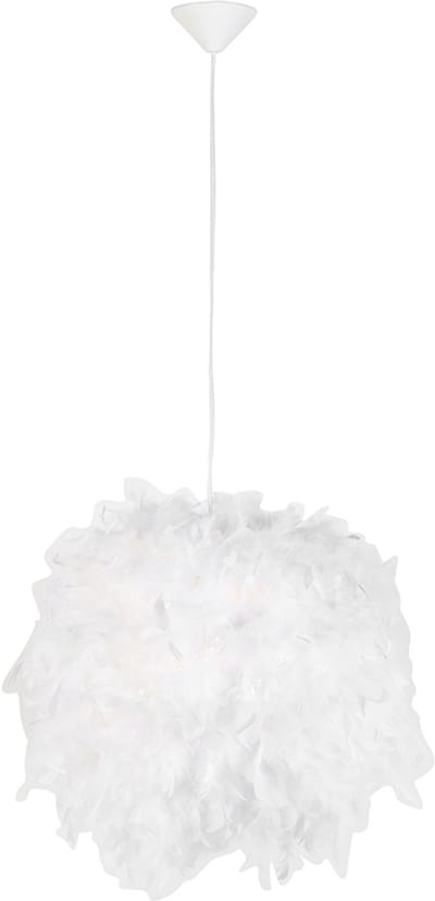 QAZQA feather - Landelijke Hanglamp - 1 lichts - Ø 400 mm - Wit - Woonkamer | Slaapkamer | Keuken