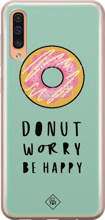 Casimoda® hoesje - Geschikt voor Samsung A50/A30s - Donut Worry - Backcover - Siliconen/TPU - Roze