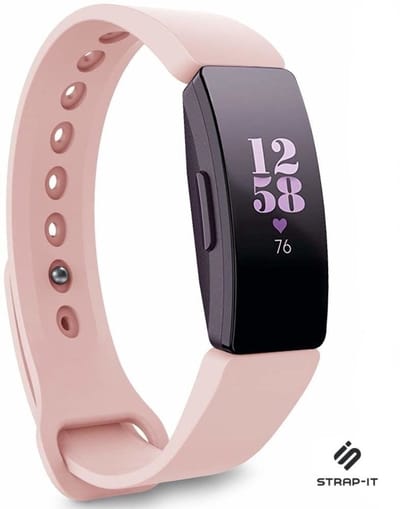 Siliconen Smartwatch bandje - Geschikt voor Fitbit Inspire / Inspire HR / Inspire 2 silicone band - roze - Strap-it Horlogeband / Polsband / Armband - Maat: Maat L