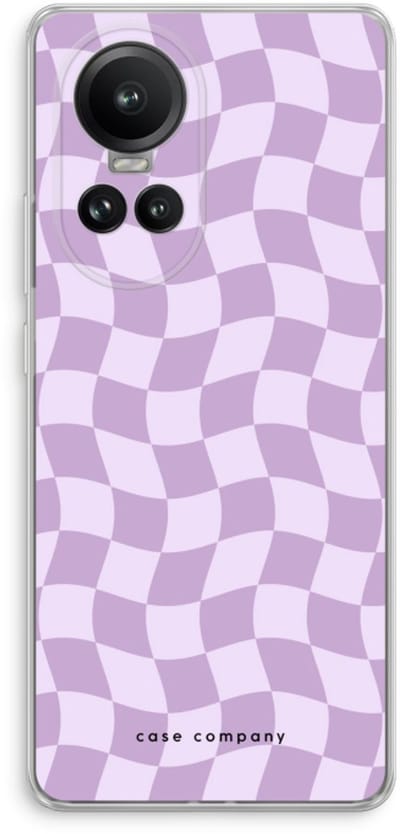 Case Company® - Hoesje geschikt voor Oppo Reno 10 Pro hoesje - Grid Paars - Soft Cover Telefoonhoesje - Bescherming aan alle Kanten en Schermrand