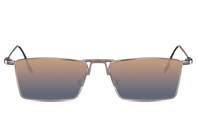 5515 Rechthoekig Model Zonnebril | Trendy Unisex Eyewear |Heren & Dames bril | Gradiënt Kleurverloop Bruin/Oranje Lens |Goudkleurig Koper Montuur | Sunglasses | Festival Bril | Rave Bril |Trendy Party & Outdoor Bril | UV400 + brillen sleeve & doek