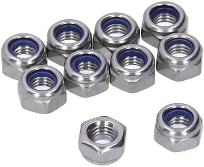 Borgmoeren Set - Nylon Inzet - Apparatuur Reparatie - Roestvrij Staal - 100 Stuks - Zilverkleurig