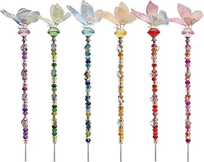 Decoratieve Tuinstekers - Vlinderstokken Fee - Tuin Versieren - Uitgebreide Kralen Kit - 10 x 10 cm - Multicolor