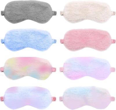 Comfortabel en ademend pluche slaapmasker set van 8, ideaal voor reizen en ontspanning