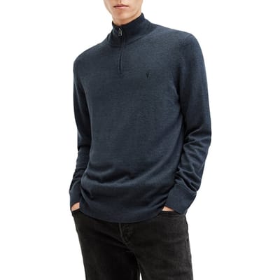 AllSaints Kilburn Zip Funnel Smith Blue Maat: XS | Coltruien Outlet | Heren | Blauw