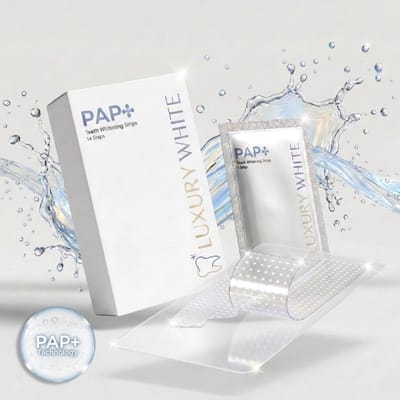 Luxury White PAP+ Whitening Strips - Tandenbleek Strips voor Wittere Tanden - Tot 8 Tinten Witter - 14 Paar