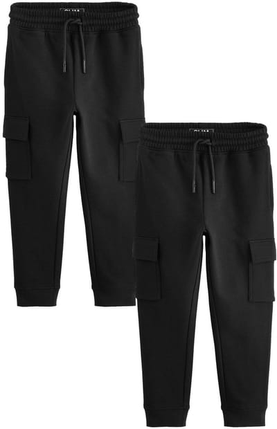 Next - Jongens - Set van 2 slim-fit cargojoggingbroeken - Zwart