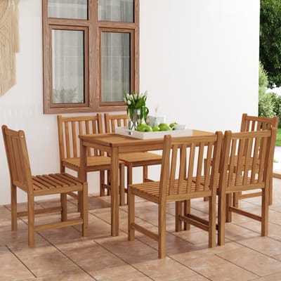 vidaXL - 7-delige - tuinset - 120x70 - cm - massief - teakhout