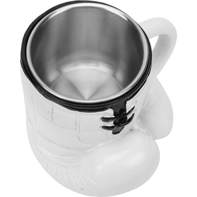 Bokshandschoen Mok Hars Roestvrij Staal Nieuwigheid Boksen Koffiemok Grappige Theekop voor Mannen Vriend Verjaardagscadeaus black