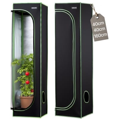 VEVOR Kweektent, 40x40x160 cm, Kweektent van 600D, Sterk Reflecterend Mylar, Binnenplantentent met Observatievenster, Grondbak en Ritssluiting, Kweektent voor Fruit, Bloemen en Groenten in Kassen